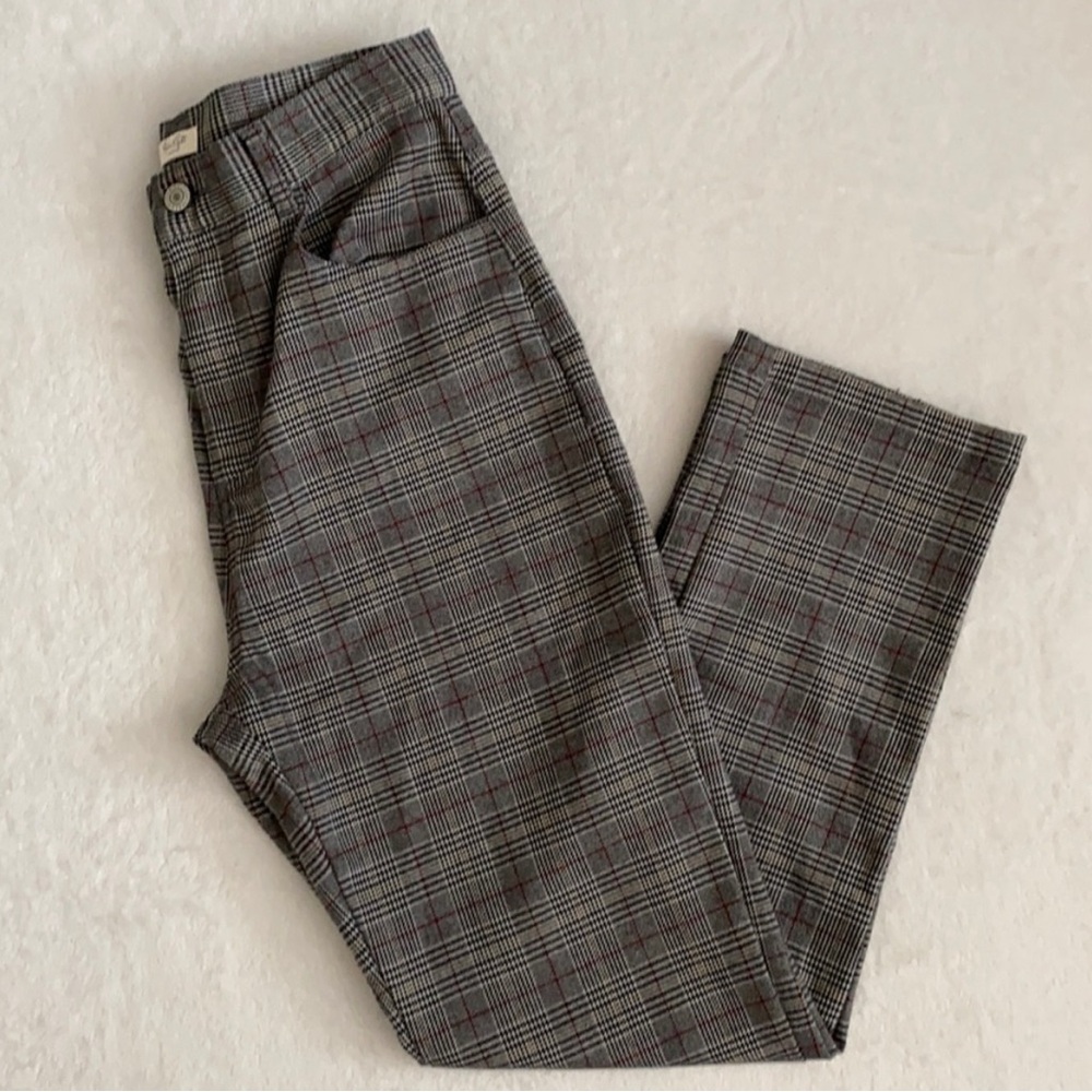 Brandy Melville Gray Plaid Tilden Pants